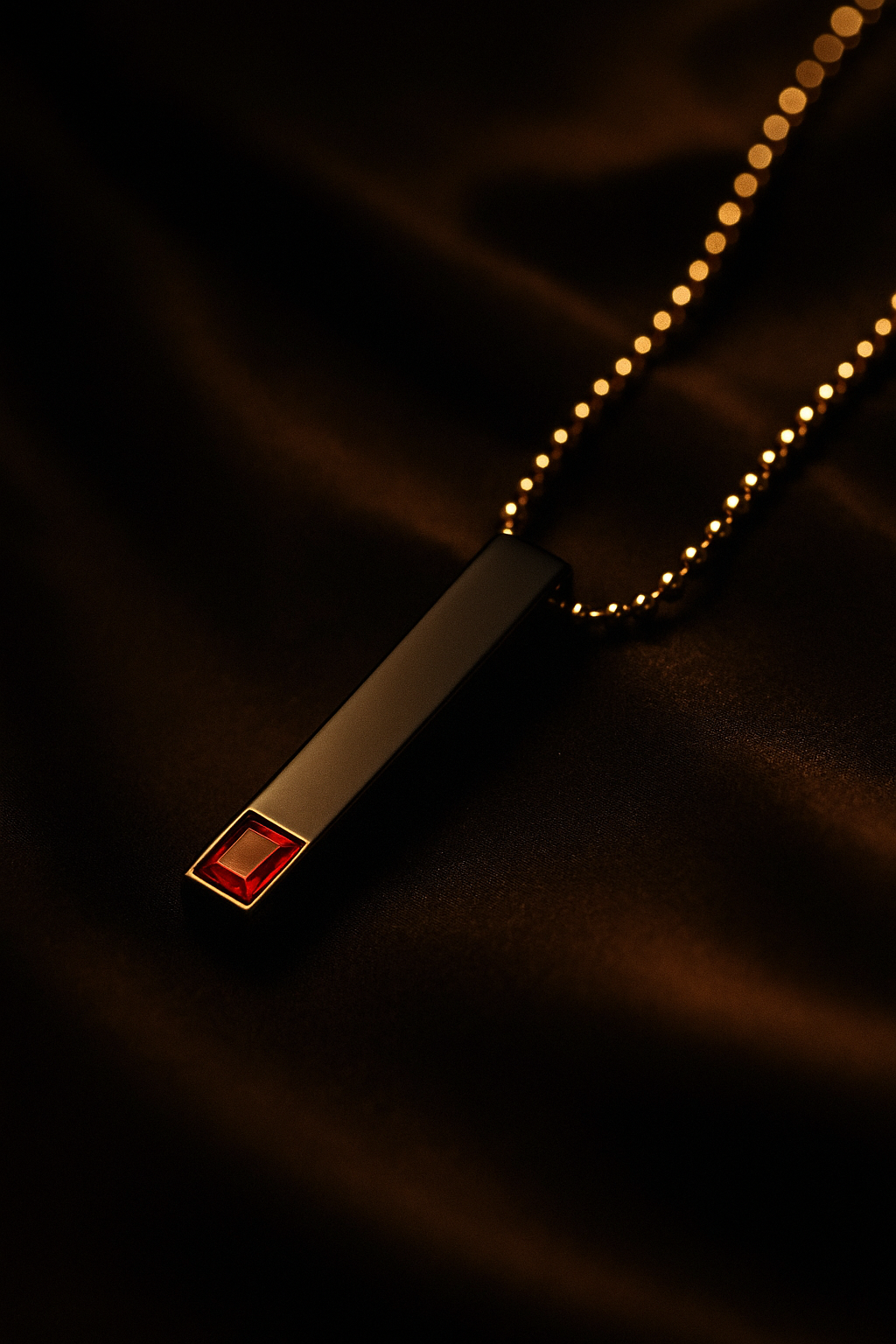 Matte Black Pendant Necklace