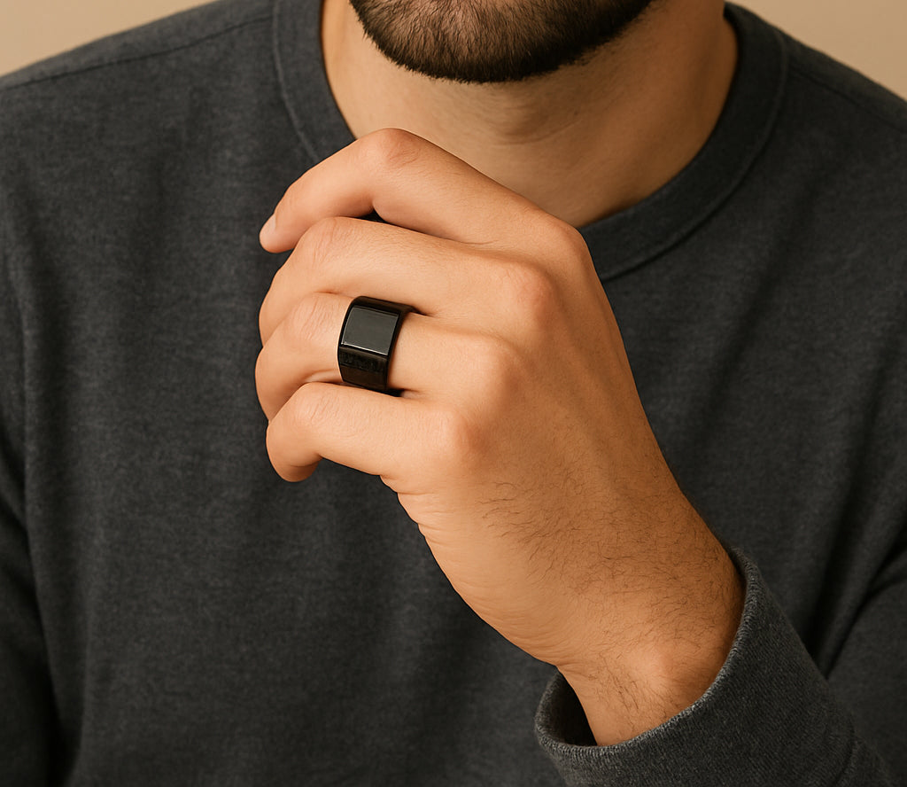 Black Minimalist Signet Ring