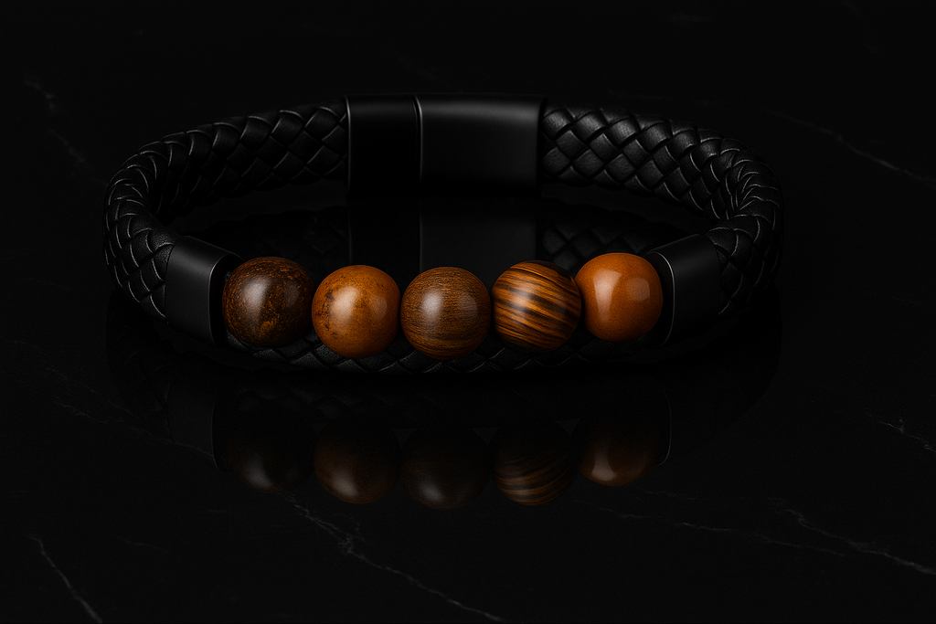 Men’s Black Braided Leather Bracelet
