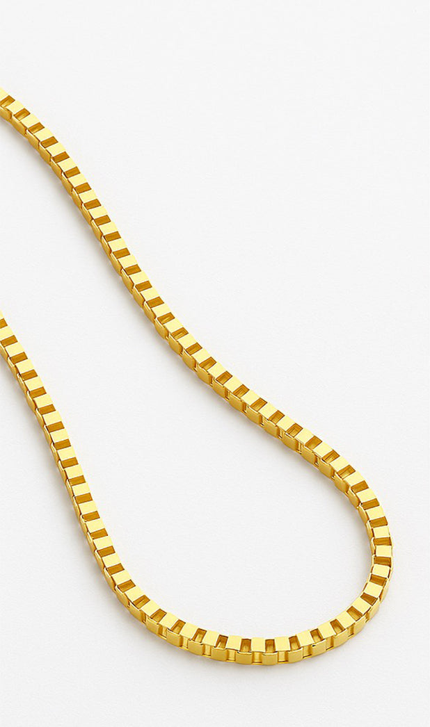 Men’s Gold Box Chain Necklace – Premium Link