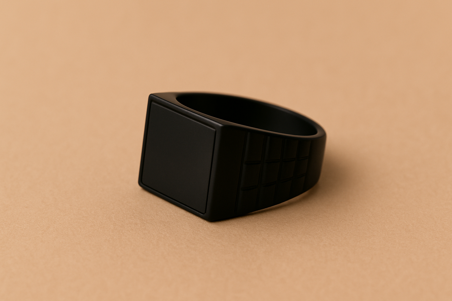 Black Minimalist Signet Ring