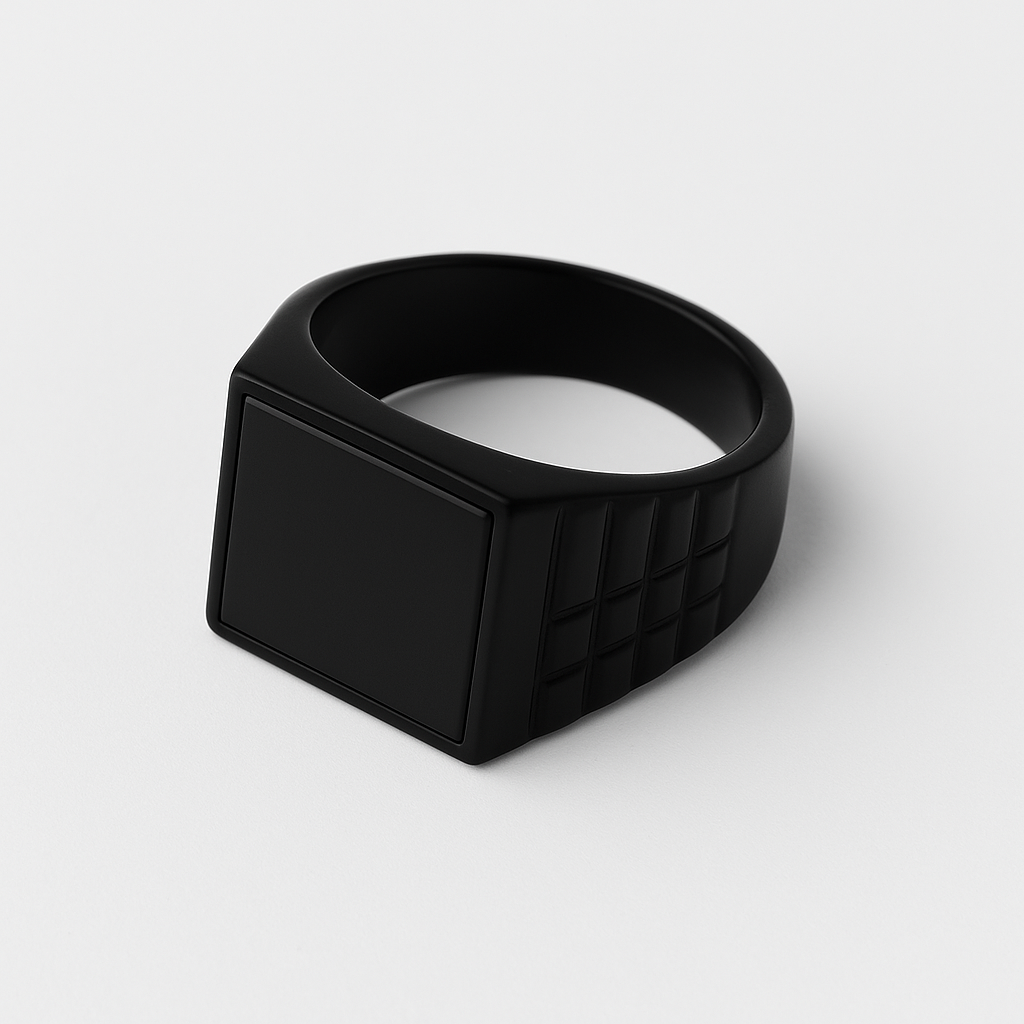 Black Minimalist Signet Ring