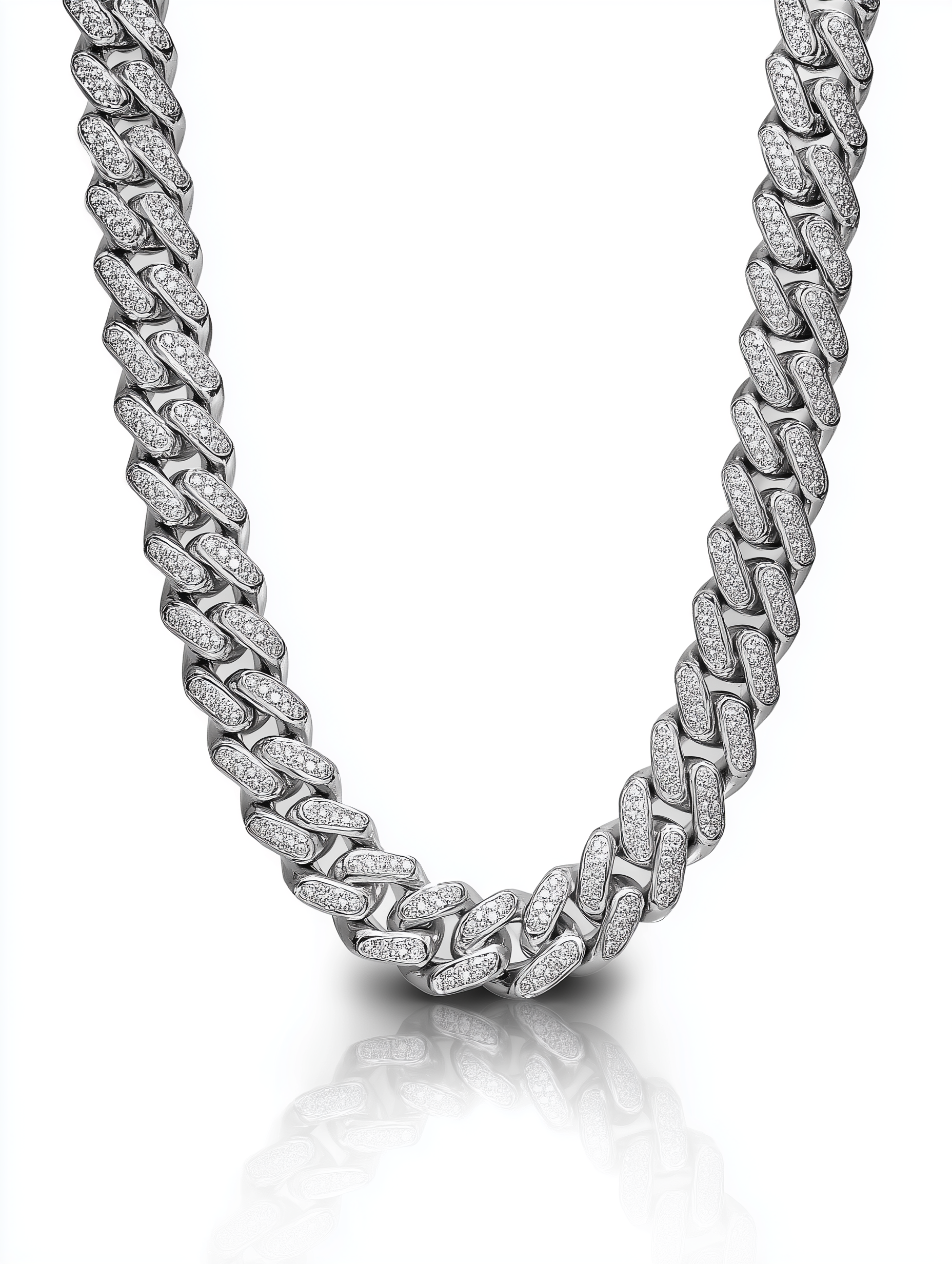 Cuban Link Chain – Iced Out (Silver)