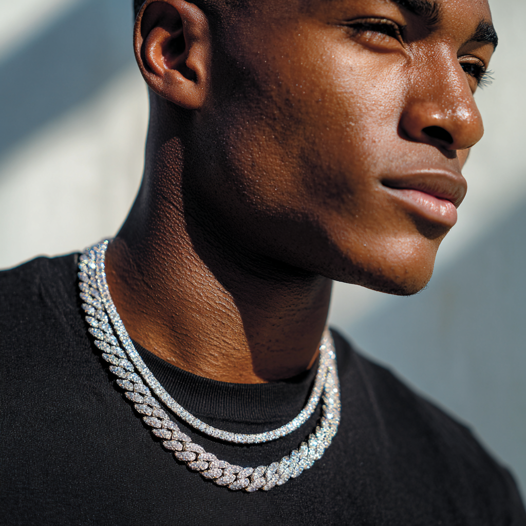 Cuban Link Chain – Iced Out (Silver)