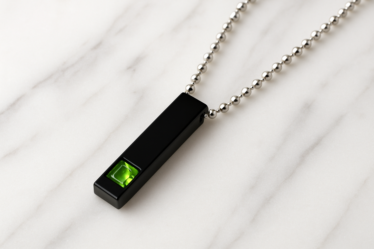 Matte Black Pendant Necklace